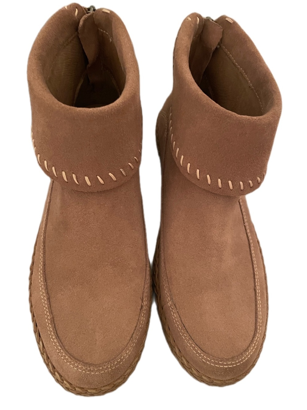 UGG Chestnut Suede Ankle Boot with Whipstitch Detail